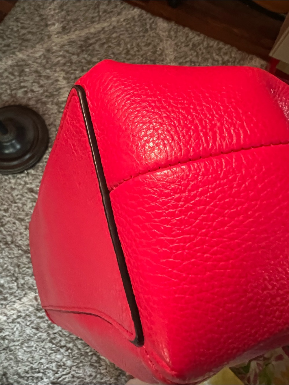Coach Maya Red Pebbled Leather Shoulder Bag with Gold Hardware - Picture 3 of 6